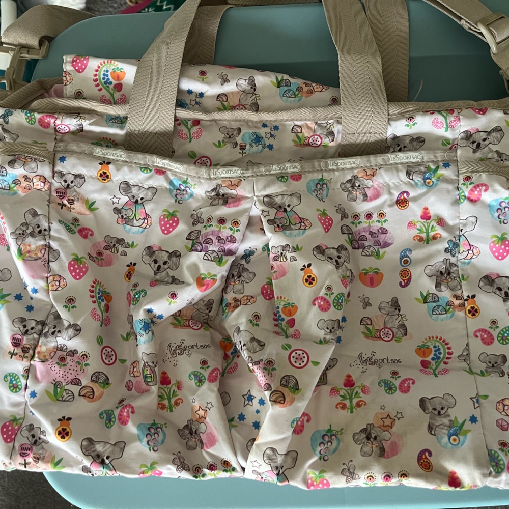 LeSportSac adorable koala diaper bag with changing pad